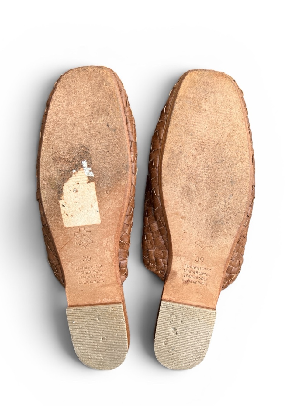 Seed Heritage Woven Leather Mule Slides in Tan - Picture 3 of 4